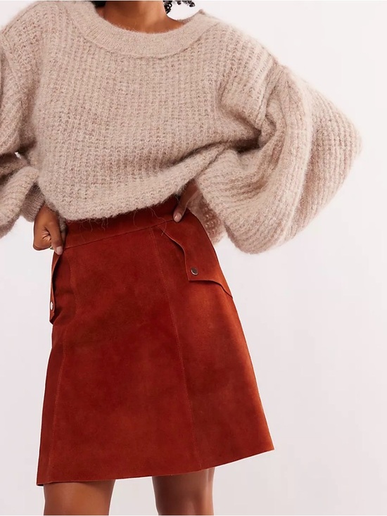 LOFT Dresses & Skirts - LOFT Rust Suede A-Line Mini Skirt